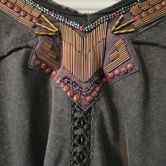 Free People Flowy Beaded V-Neck Tunic - Picture 7 of 9